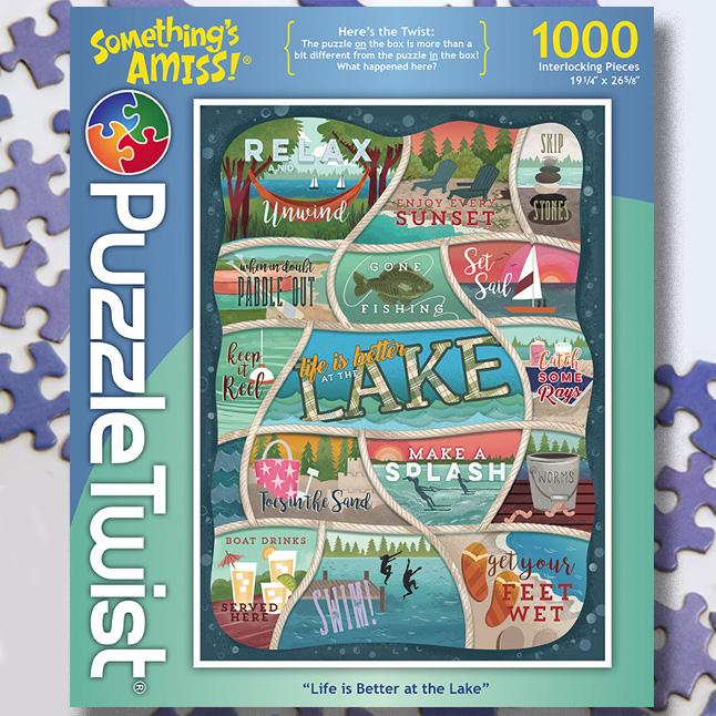 Maynards-Puzzle Twist - Life Is Better At The Lake - 1,000 Piece Puzzle-10138-Legacy Toys