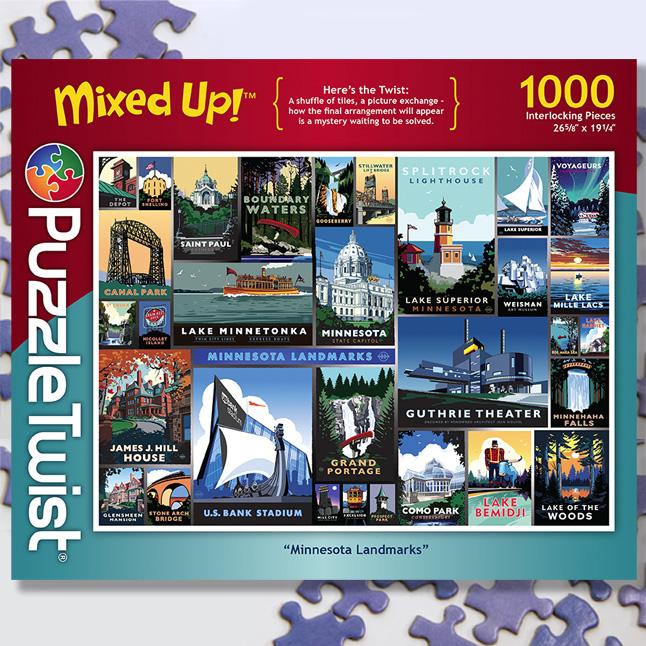 Maynards-Puzzle Twist - Minnesota Landmarks - 1,000 Piece Puzzle-MA10608-Legacy Toys