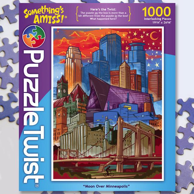 Maynards-Puzzle Twist - Moon Over Minneapolis - 1,000 Piece Puzzle-10127-Legacy Toys