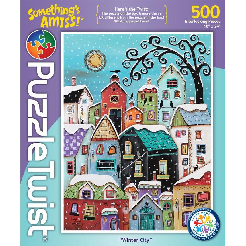 Maynards-Puzzle Twist - Winter City - 500 Piece Puzzle-MA10141-Legacy Toys