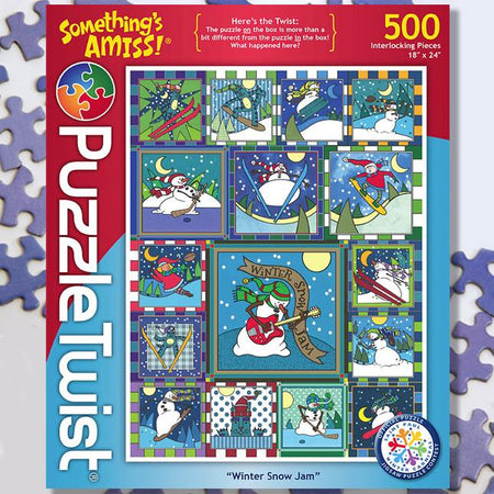 Maynards-Puzzle Twist - Winter Snow Jam - 500 Piece Puzzle-10143-Legacy Toys