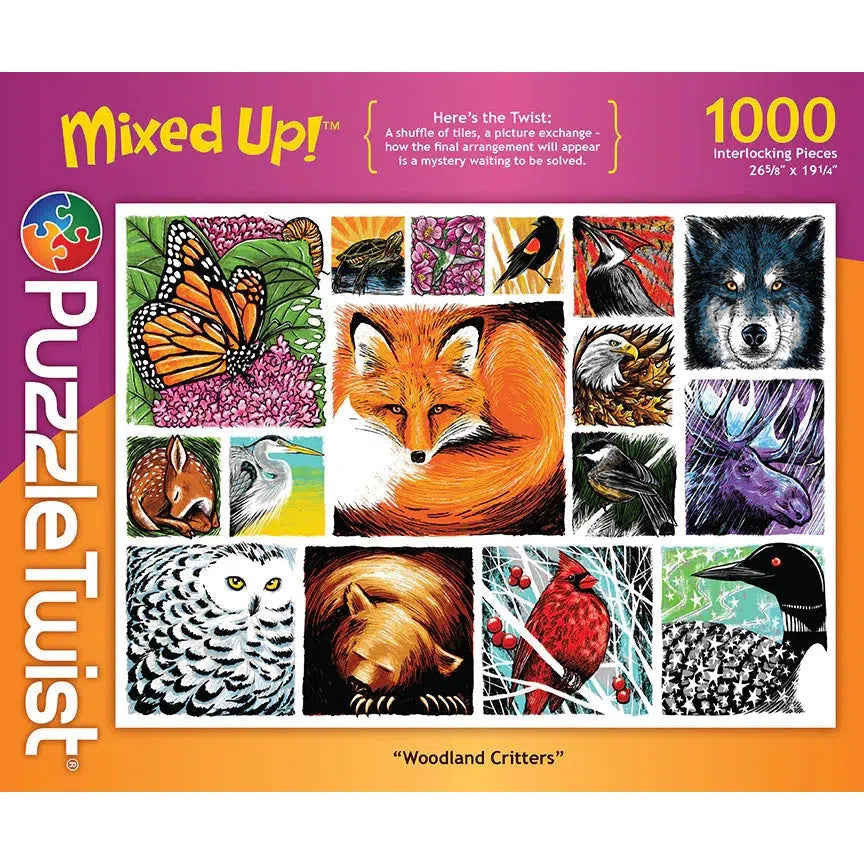 Maynards-Puzzle Twist - Woodland Critters - 1,000 Piece Puzzle-10619-Legacy Toys