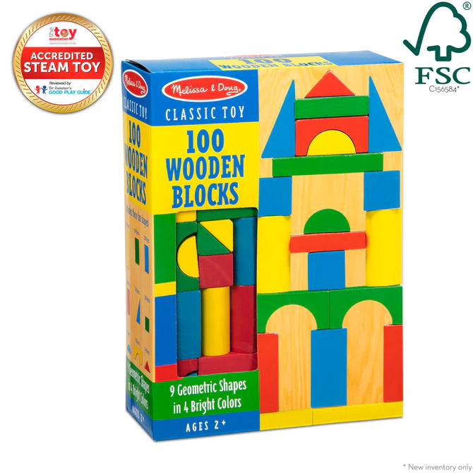 Melissa & Doug-100 Wooden Blocks-0481-Legacy Toys