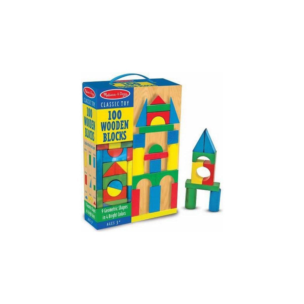 Melissa & Doug-100 Wooden Blocks-zjk21060-Legacy Toys