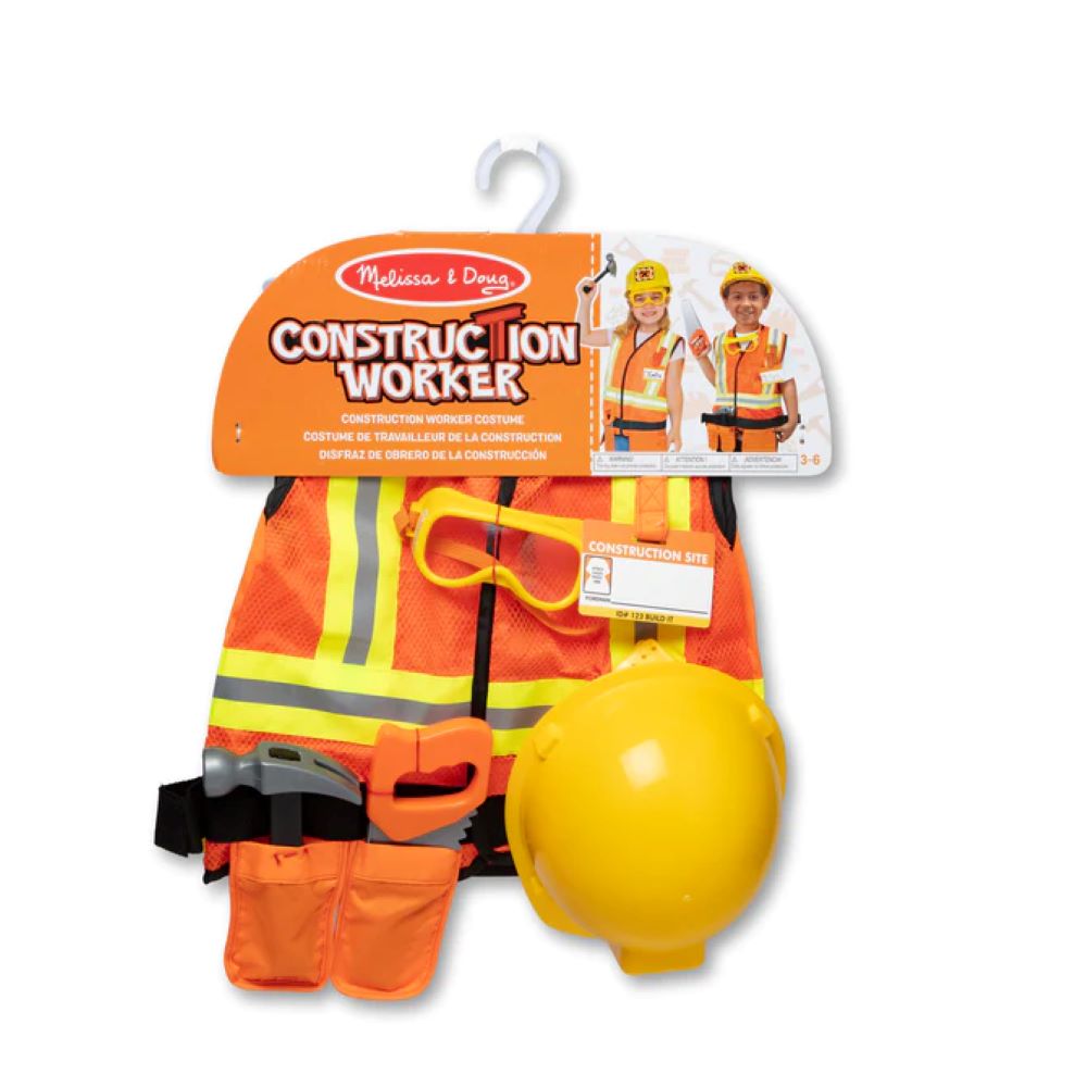  Construction Worker Costume Kids Role Play Dress up Set for 3 4  5 6 Years Toddlers Girls Boys Toys : Toys & Games