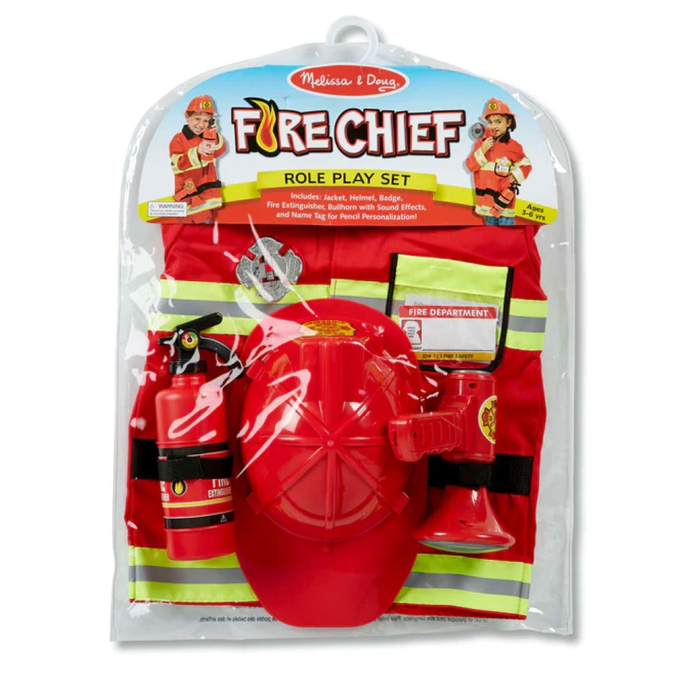 Melissa & Doug-Fire Chief Role Play Dress-up Costume Set-4834-Legacy Toys