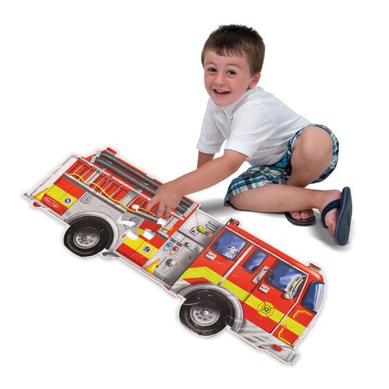 Melissa & Doug-Giant Fire Truck Floor Puzzle - 24 Pieces-0436-Legacy Toys