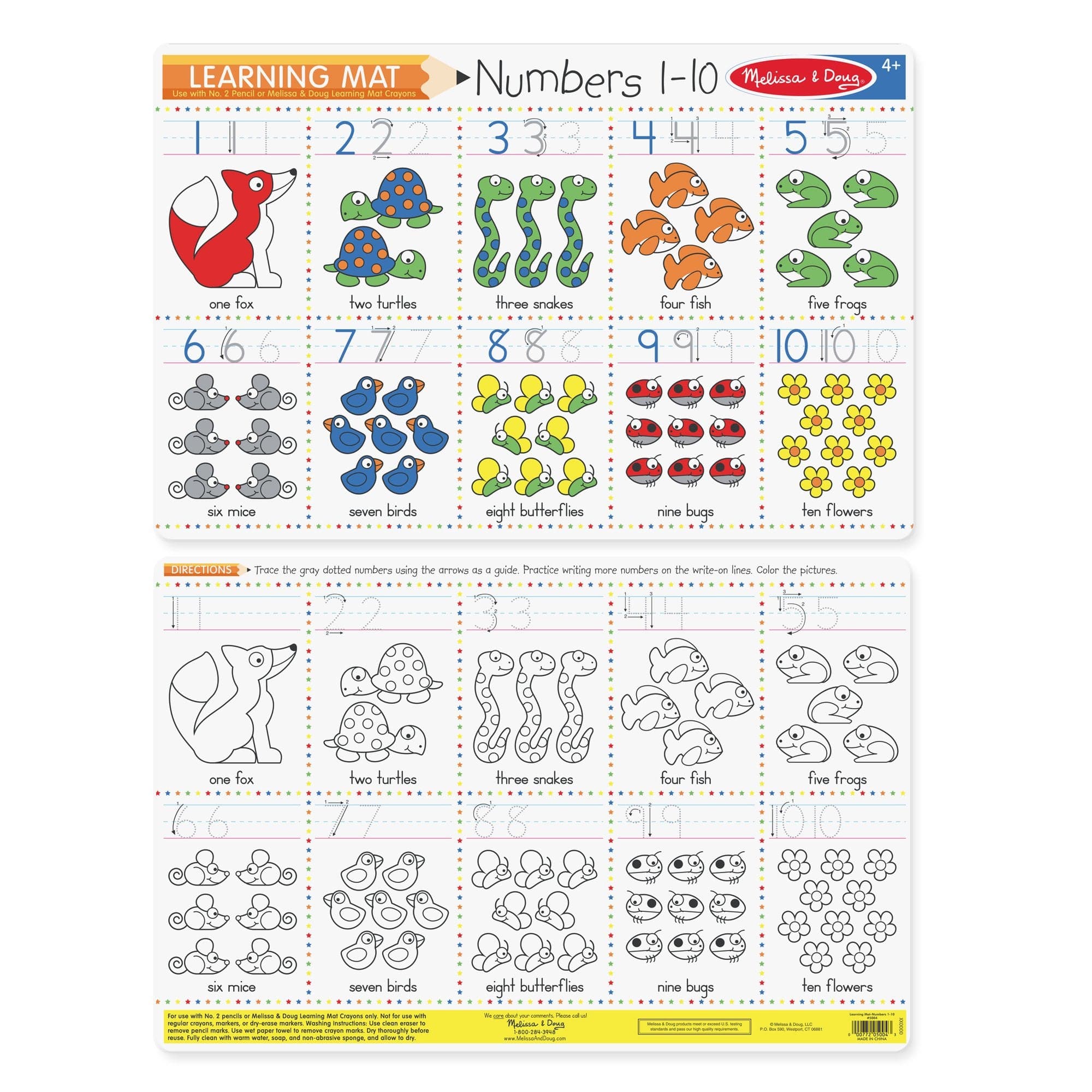 Melissa & Doug-Learning Mats-5004-Numbers 1-10-Legacy Toys