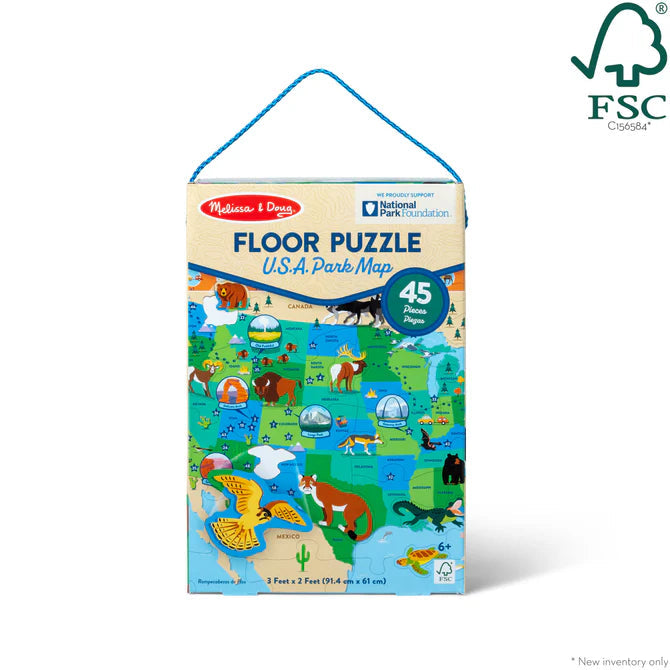 Melissa & Doug-National Parks U.S.A. Map Floor Puzzle – 45 Piece-30914-Legacy Toys