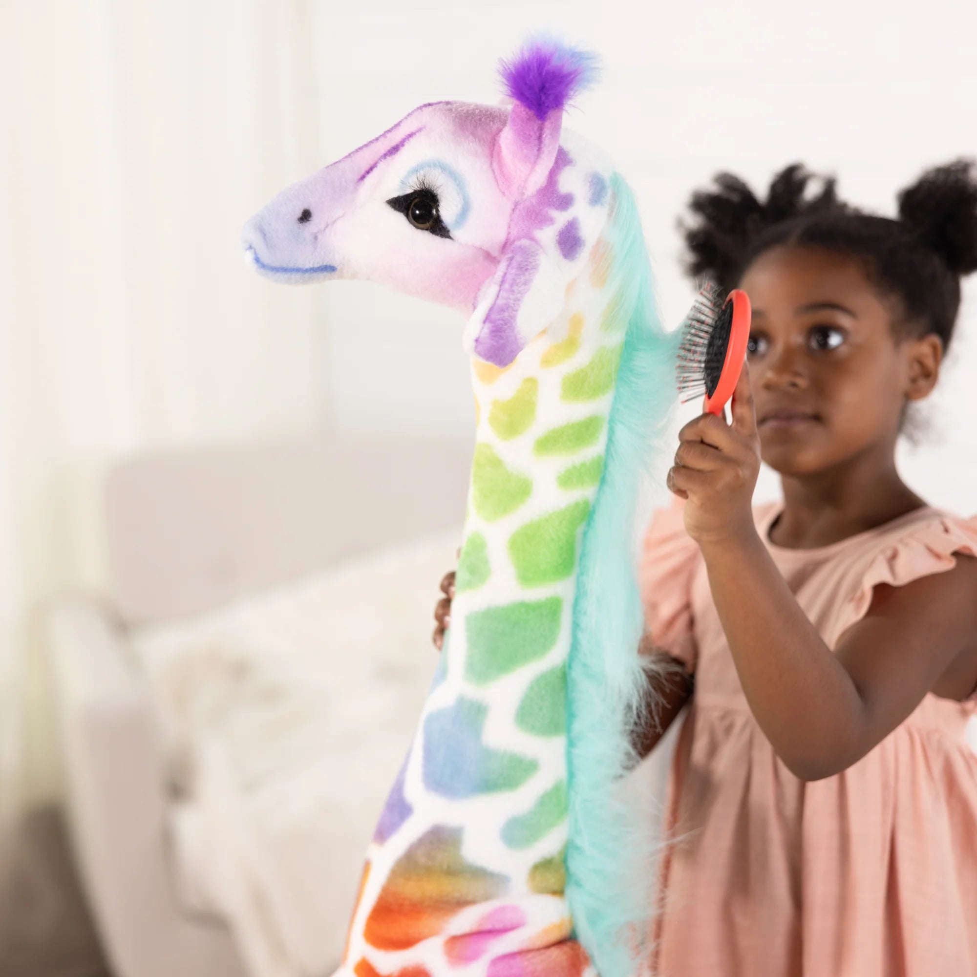Melissa & Doug-Rainbow Giraffe - Lifelike Animal Giant Plush-32203-Legacy Toys