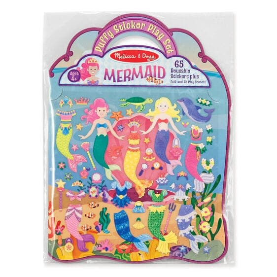 Melissa & Doug-Reusable Puffy Sticker Play Set-50661-Mermaid-Legacy Toys