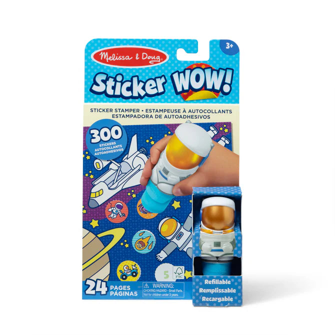 Melissa & Doug-Sticker WOW! Activity Pad & Sticker Stamper - Astronaut-50240-Legacy Toys