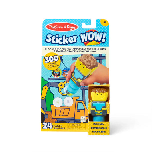 Melissa & Doug-Sticker WOW! Activity Pad & Sticker Stamper - Construction-50845-Legacy Toys