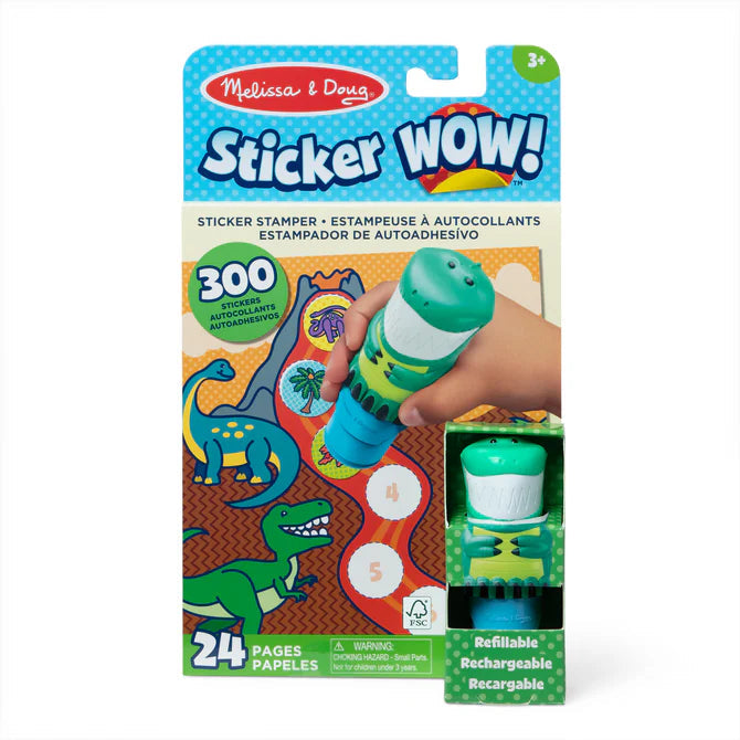 Melissa & Doug-Sticker WOW! Activity Pad & Sticker Stamper - Dinosaur-32012-Legacy Toys