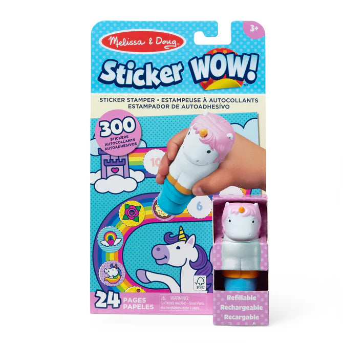 Melissa & Doug-Sticker WOW! Activity Pad & Sticker Stamper - Unicorn-32013-Legacy Toys