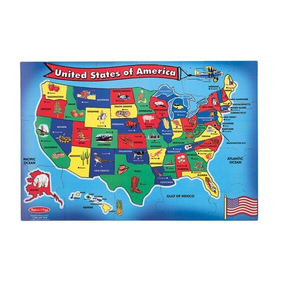 Melissa & Doug-U.S.A. Map Floor Puzzle - 51 Pieces-0440-Legacy Toys