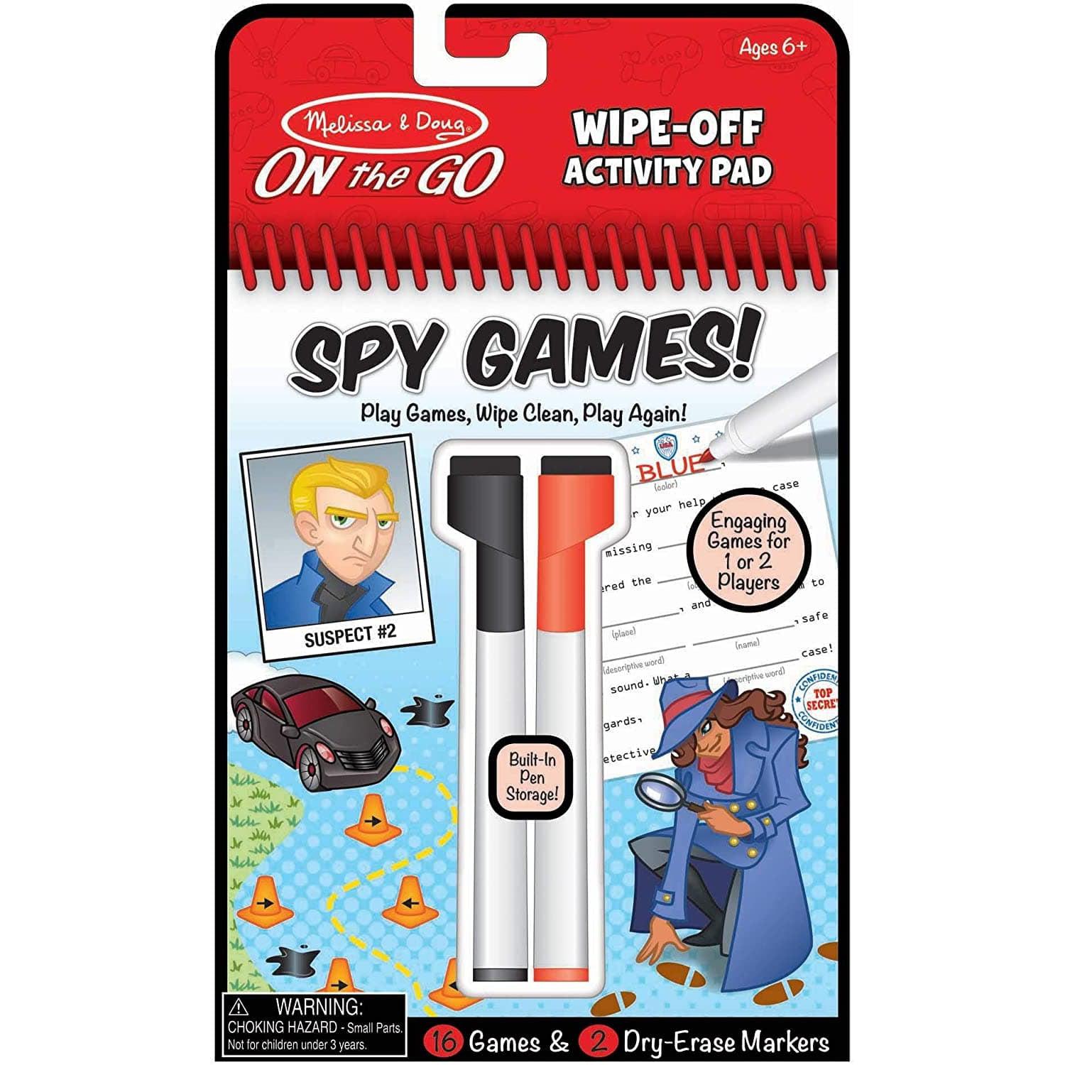 Melissa & Doug-Wipe Off Activity Pads-30170-Spy Games-Legacy Toys