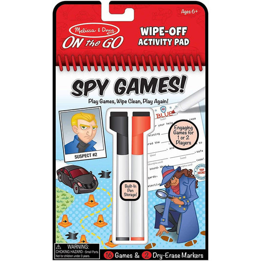 Melissa & Doug-Wipe Off Activity Pads-30170-Spy Games-Legacy Toys