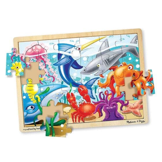 Melissa & Doug-Wooden Jigsaw Puzzle Under the Sea - 24 Piece-50645-Legacy Toys