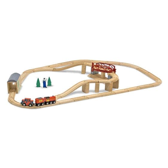Melissa & Doug-Wooden Swivel Bridge Train Set-704-Legacy Toys