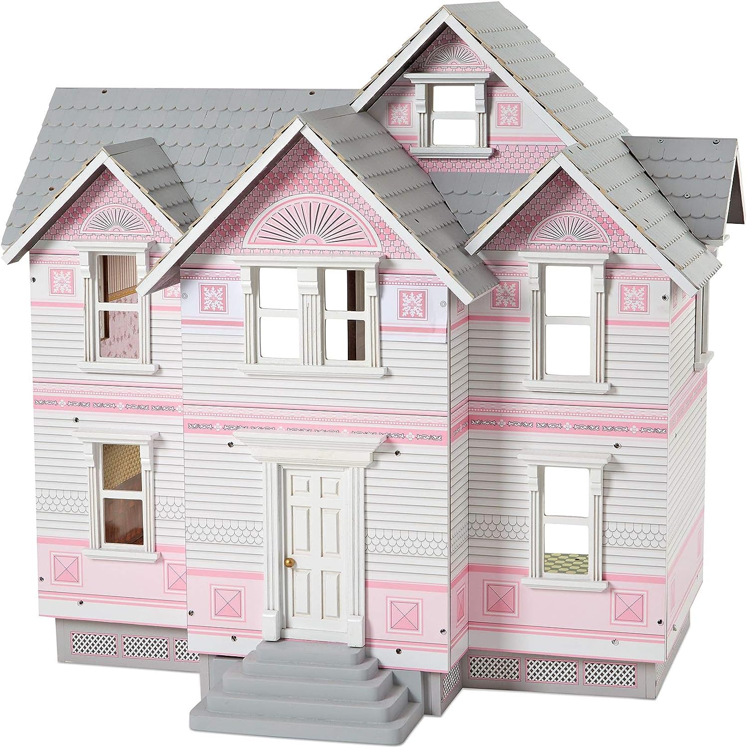 Melissa & Doug-Wooden Victorian Dollhouse - White-4504-Legacy Toys