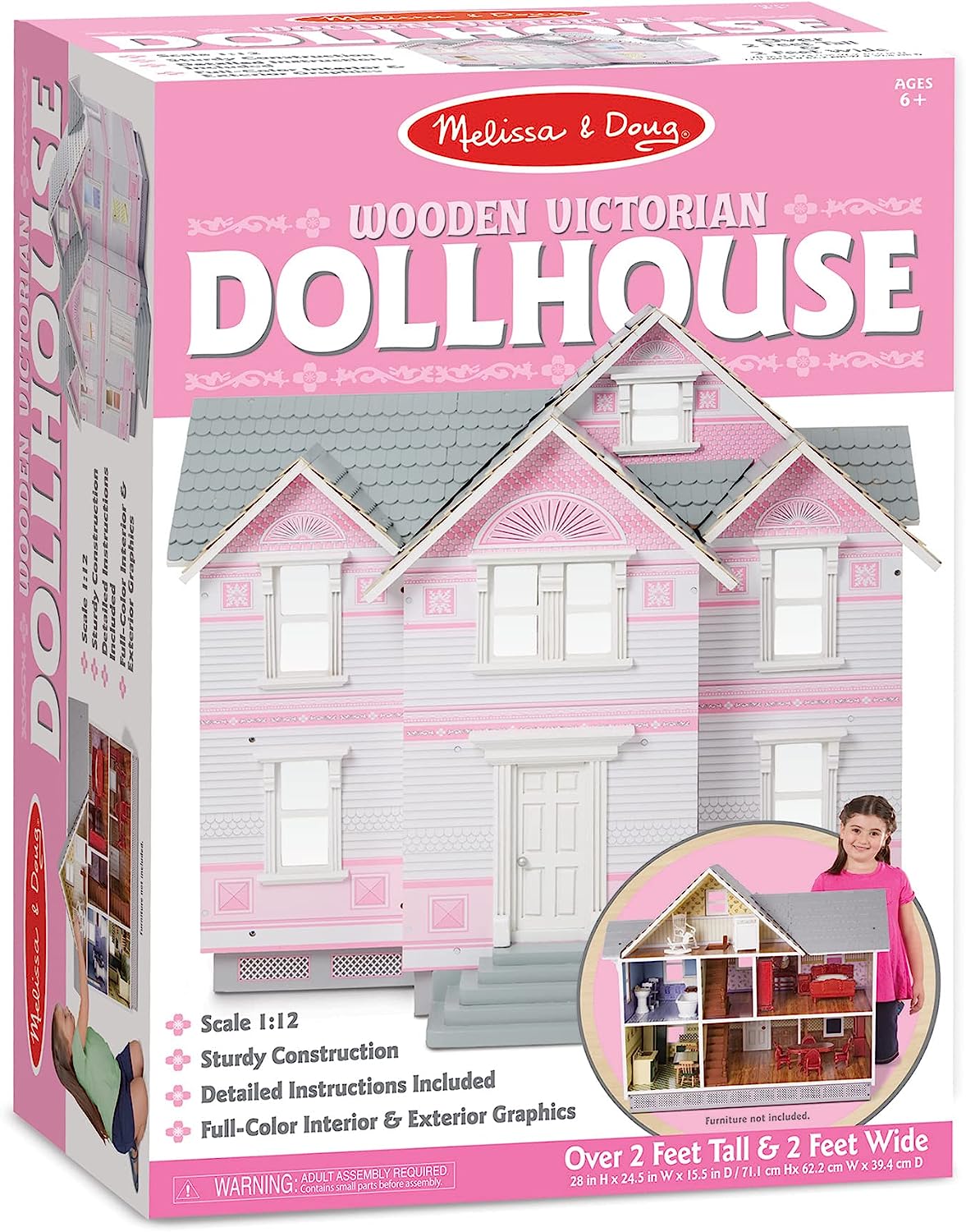 Melissa & Doug-Wooden Victorian Dollhouse - White-4504-Legacy Toys