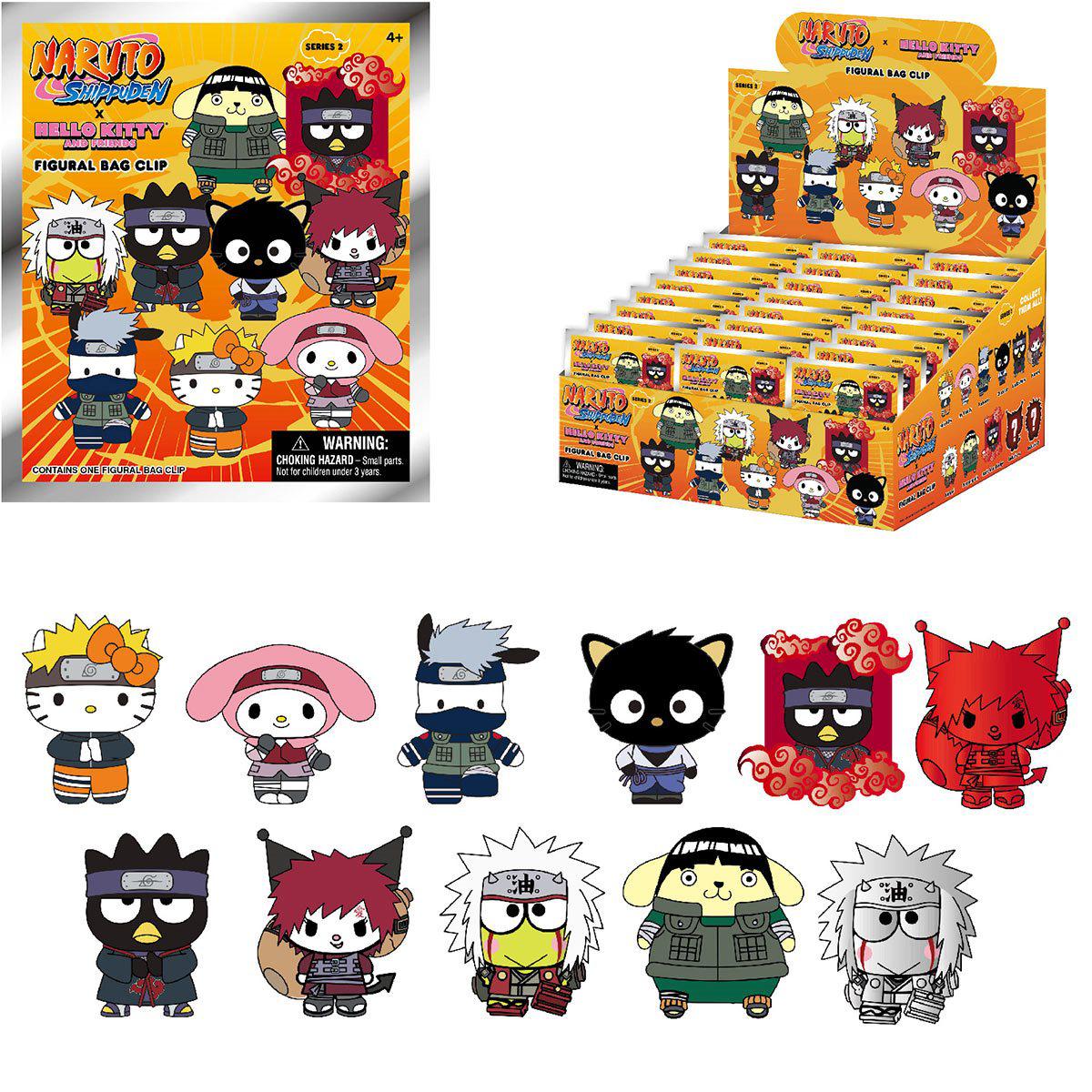 Monogram-3D Foam Collectible Bag Clips - Naruto x Hello Kitty Series 1-78080-Legacy Toys