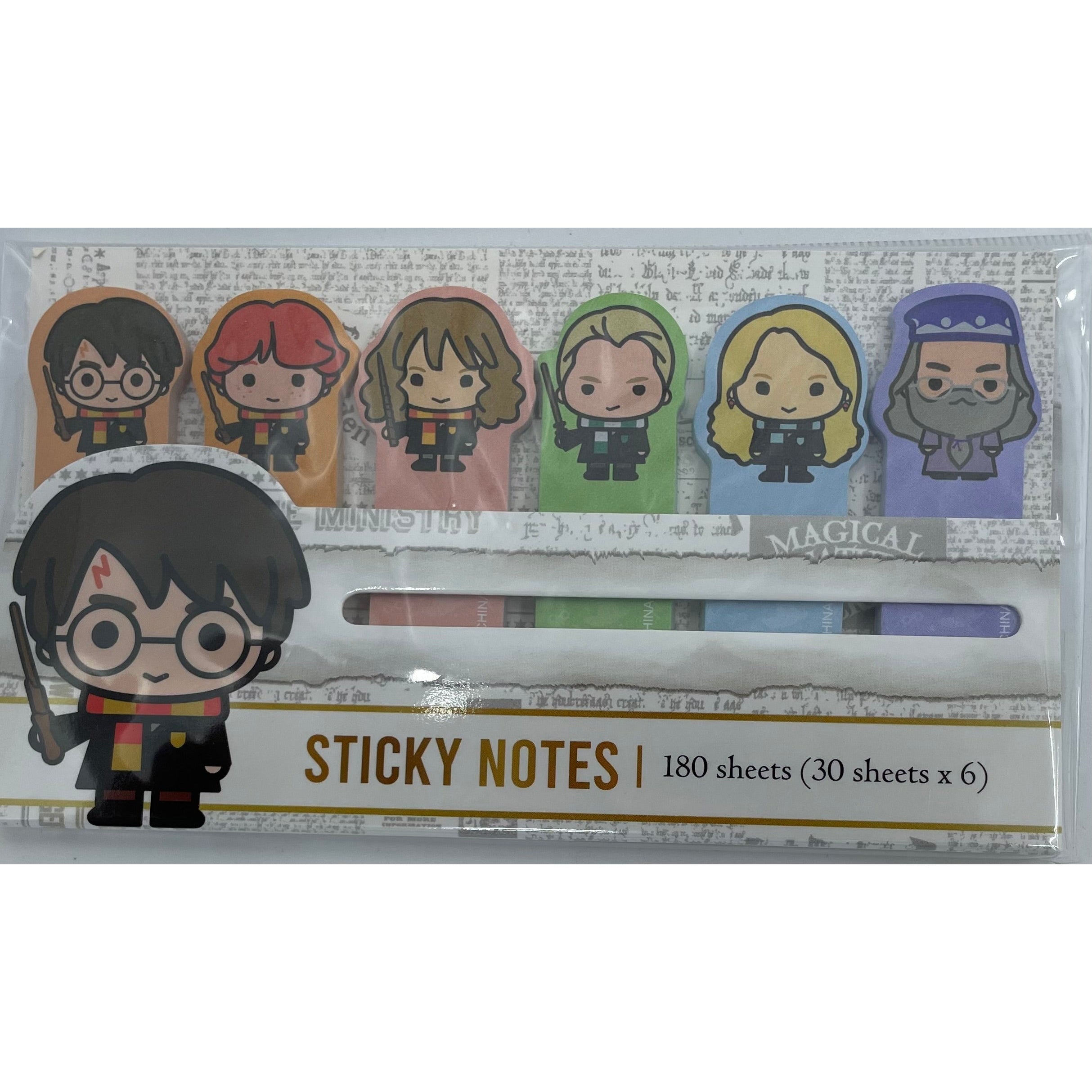 Monogram-Harry Potter Sticky Notes - Character Chibis 6 Piece Set (30 Sheets x 6)-48687-Legacy Toys
