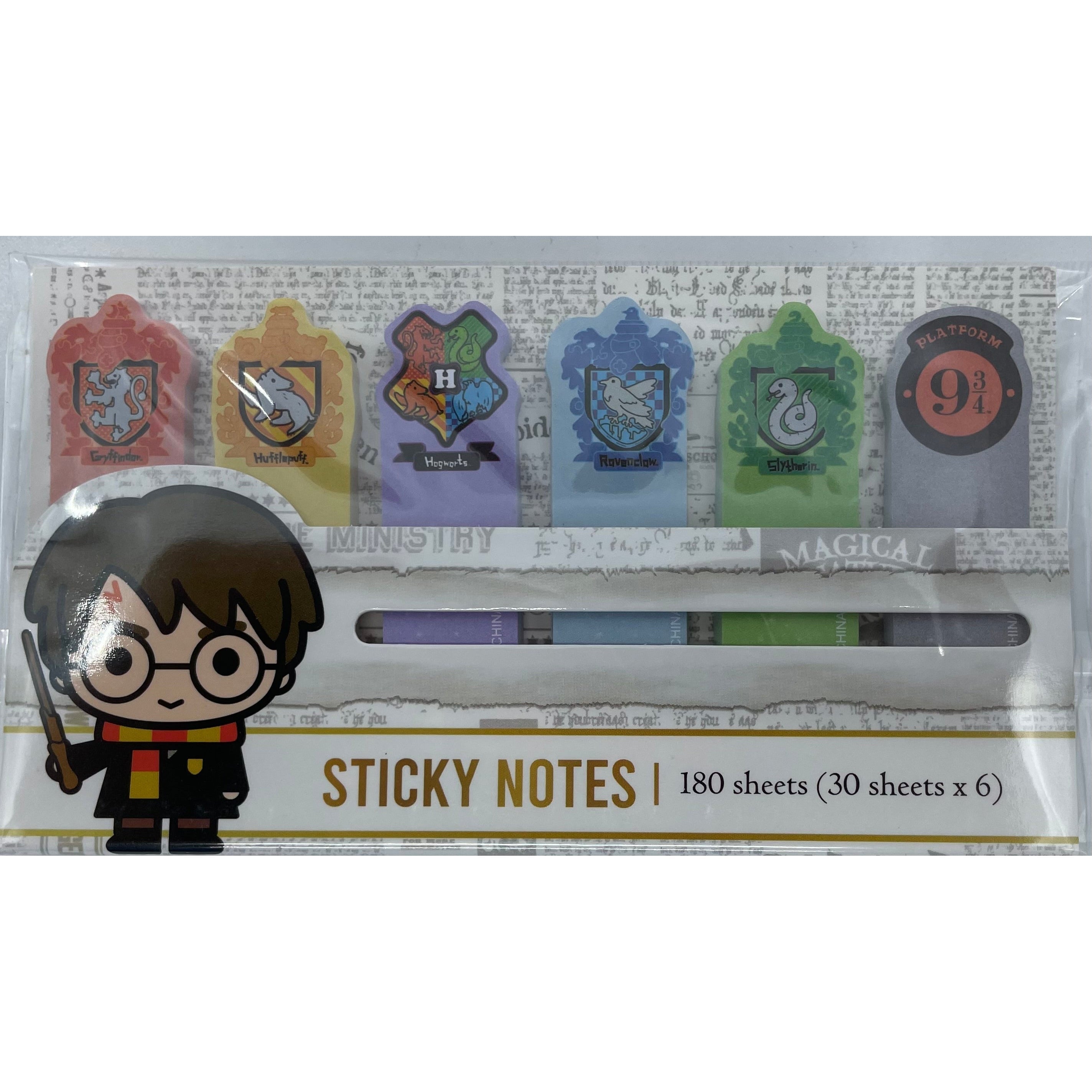 Monogram-Harry Potter Sticky Notes - House Crests 6 Piece Set (30 Sheets x 6)-48686-Legacy Toys