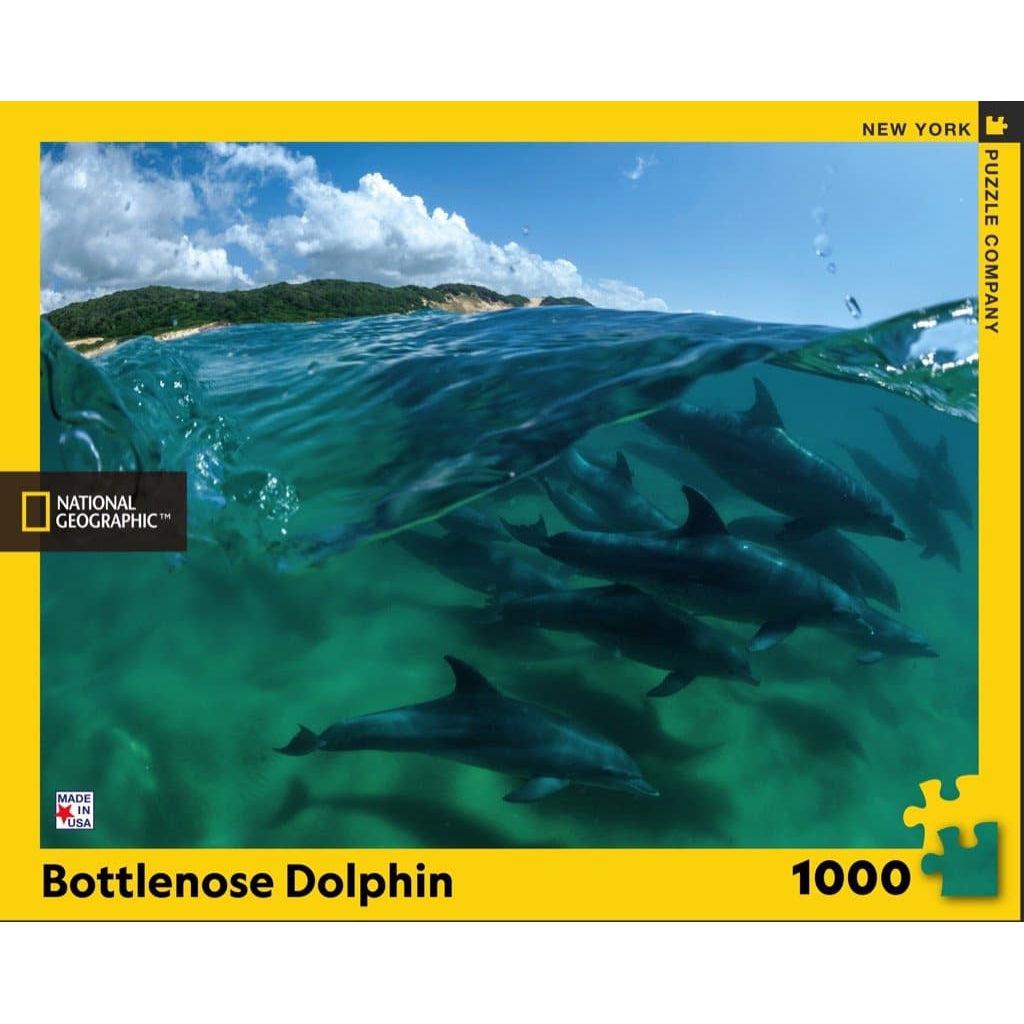 New York Puzzle Company-National Geographic - Bottlenose Dolphins - 1,000 Piece Puzzle-NPZNG1993-Legacy Toys