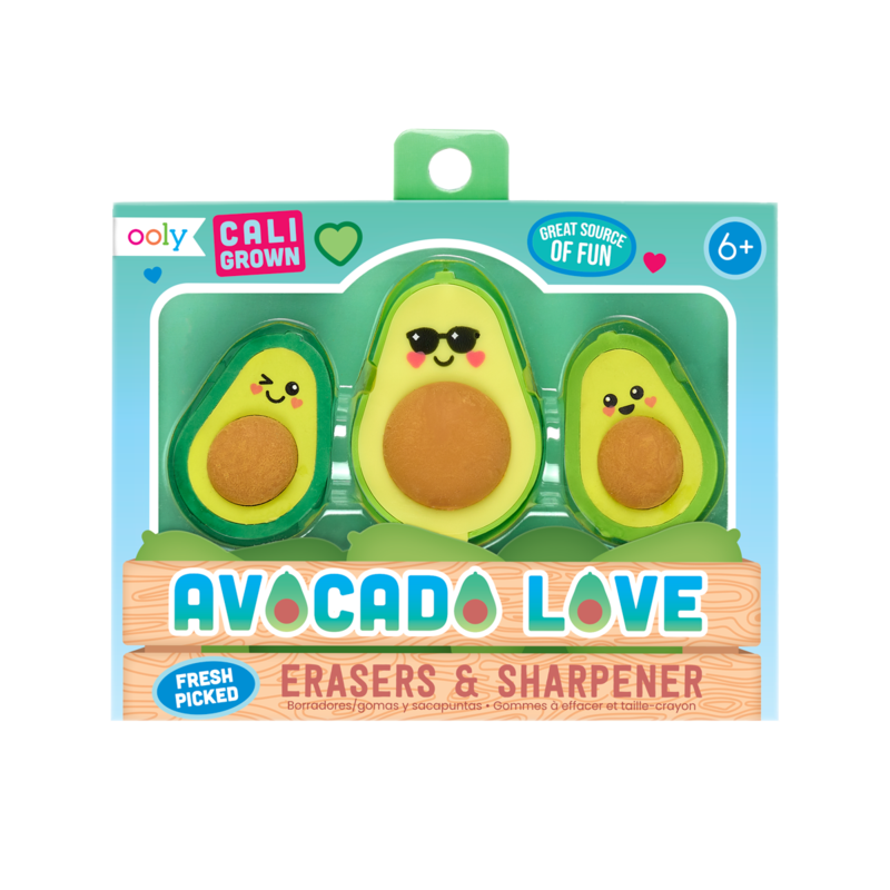 Ooly-Avocado Love Erasers & Sharpener-112-113-Legacy Toys
