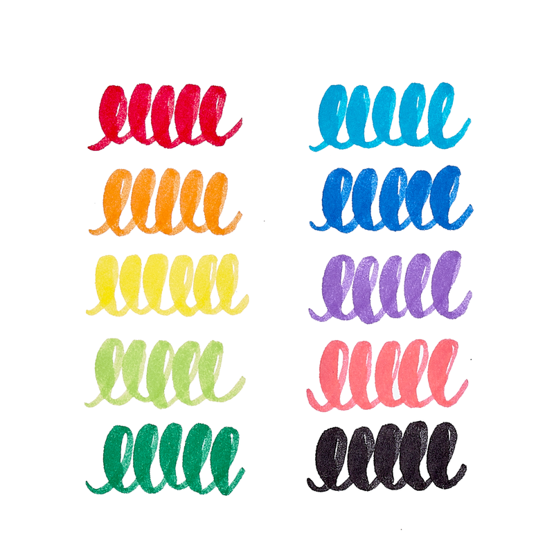 Ooly-Big Bright Brush Markers Set of 10-130-090-Legacy Toys