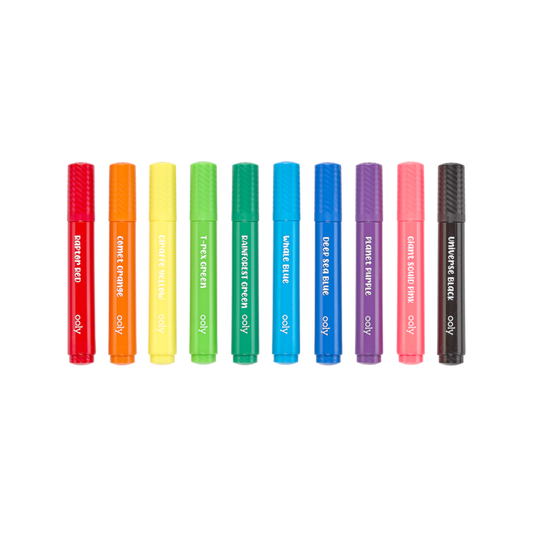 Ooly-Big Bright Brush Markers Set of 10-130-090-Legacy Toys