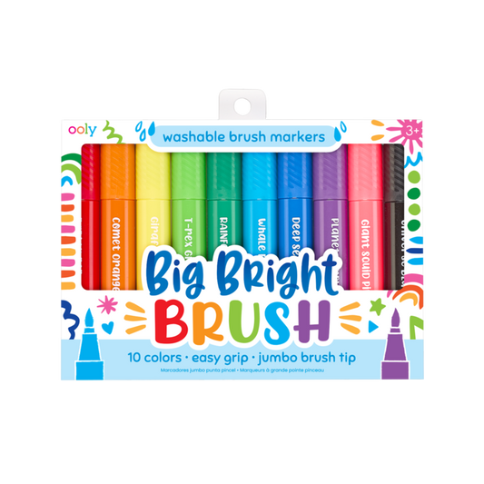 Ooly-Big Bright Brush Markers Set of 10-130-090-Legacy Toys