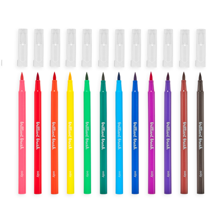 Ooly-Brilliant Brush Markers - Set of 12-130-068-Legacy Toys