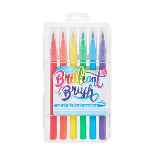 Ooly-Brilliant Brush Markers - Set of 12-130-068-Legacy Toys
