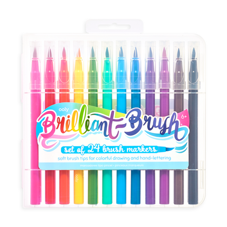 Ooly-Brilliant Brush Markers - Set of 24-130-069-Legacy Toys