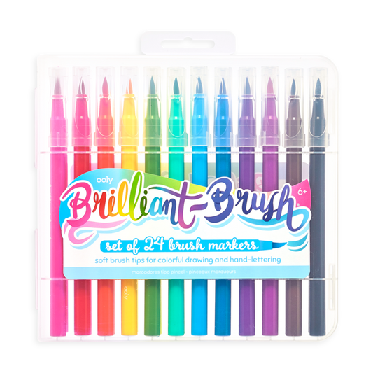 Ooly-Brilliant Brush Markers - Set of 24-130-069-Legacy Toys
