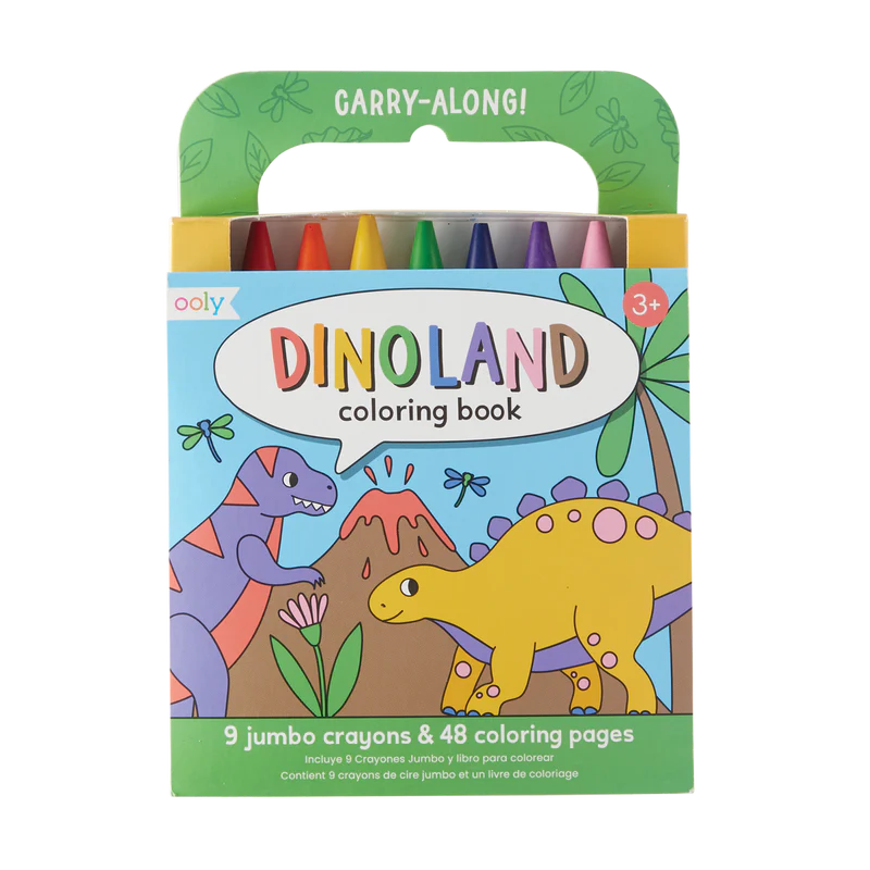 Ooly-Carry Along Crayon & Coloring Book Kit - Dinoland-138-019-Legacy Toys