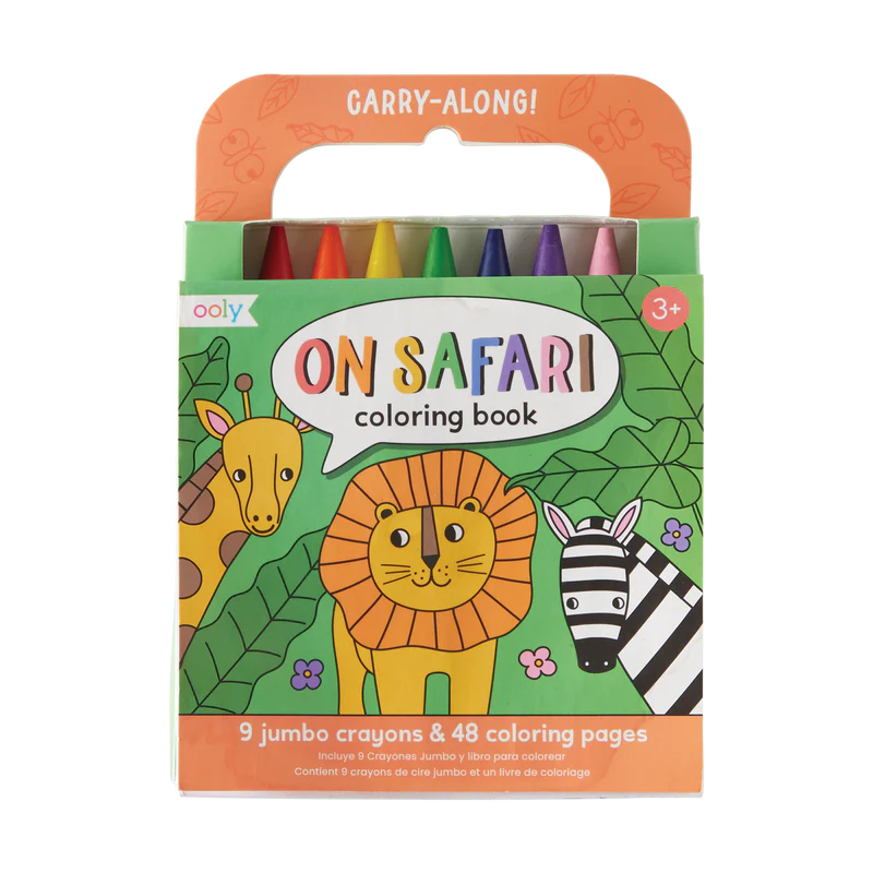 Ooly-Carry Along Crayon & Coloring Book Kit-On Safari-138-020-Legacy Toys