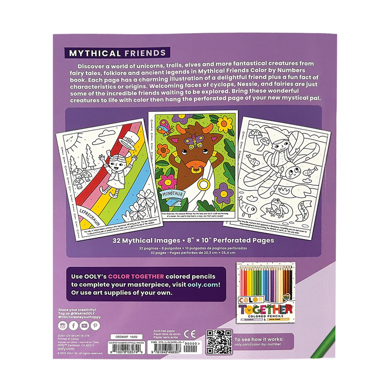 Ooly-Color By Numbers Coloring Book - Mythical Friends-118-276-Legacy Toys