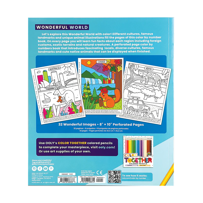Ooly-Color By Numbers Coloring Book - Wonderful World-118-277-Legacy Toys