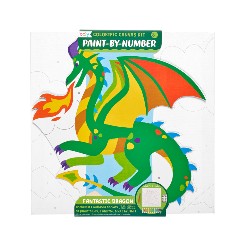 Ooly-Colorific Canvas Paint By Number Kit - Fantastic Dragon-161-052-Legacy Toys