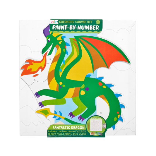 Ooly-Colorific Canvas Paint By Number Kit - Fantastic Dragon-161-052-Legacy Toys