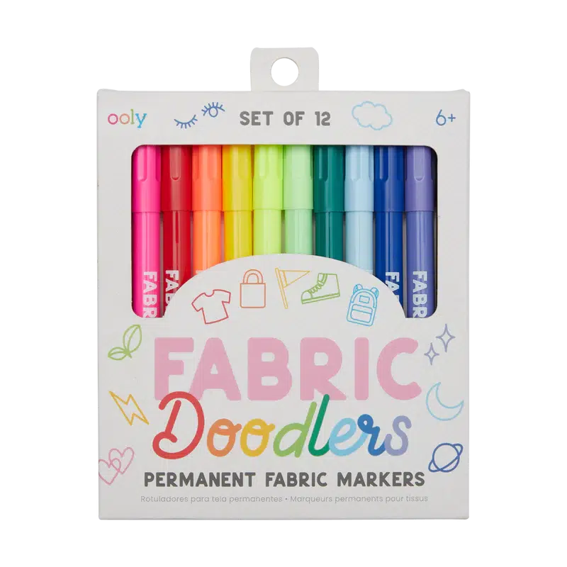 Ooly-Fabric Doodlers Markers - Set of 12-130-102-Legacy Toys