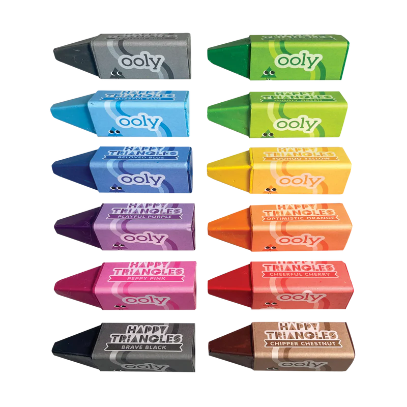 Ooly-Happy Triangles Jumbo Crayons - Set of 12-133-107-Legacy Toys