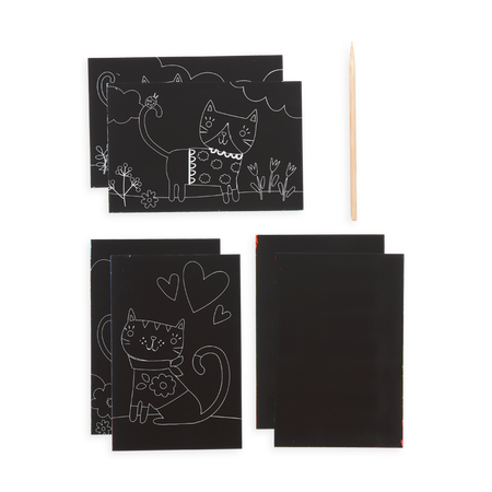 Ooly-Mini Kit Scratch and Scribble Scratch Art Kit - Cutie Cats-OOL-161-039-Legacy Toys