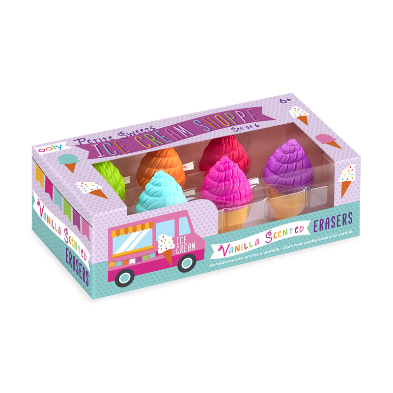 Ooly-Petite Sweets Ice Cream Shoppe Scented Erasers Set of 6-112-061-Legacy Toys