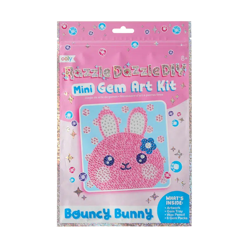 Ooly-Razzle Dazzle DIY Gem Art Kit: Bouncy Bunny-161-086-Legacy Toys