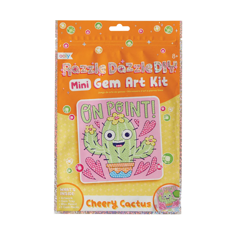 Ooly-Razzle Dazzle DIY Gem Art Kit: Cheery Cactus-161-082-Legacy Toys